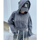 グラフィックアシッドウォッシュショートプルパーカー | WEGO【WOMEN】 | 詳細画像6