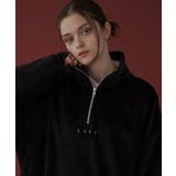 ブラック | マイクロシャギーワンポイントハーフZIPプルオーバー | WEGO【MEN】
