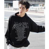 ブラック | グラフィックプリントニットパーカー | WEGO【MEN】