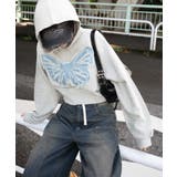 杢グレー | ヴィンテージウォッシュバタフライショートパーカー | WEGO【WOMEN】