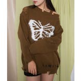 バタフライダメージワンショルダーニット | WEGO【WOMEN】 | 詳細画像1 