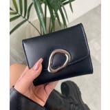 ブラック | ニュアンスパーツフラップウォレット | WEGO【WOMEN】