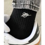 ブラック | カラーロゴ刺繍アンクルパイルソックス | WEGO【WOMEN】