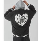 ブラック | グラフィックフードスタジャン | WEGO【MEN】