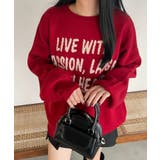 レッド | グラフィックBIGニットプルオーバー | WEGO【WOMEN】
