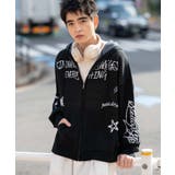 ブラック | ジャガードグラフィックニットZIPパーカー | WEGO【MEN】