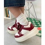 レッド | ボリュームレースアップ厚底スニーカー | WEGO【WOMEN】