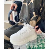 ホワイト | ボリュームレースアップ厚底スニーカー | WEGO【WOMEN】