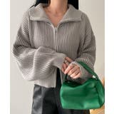グレー | ダブルジップショートニットブルゾン | WEGO【WOMEN】