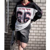 VネックナンバリングサテンBIGスウェット | WEGO【WOMEN】 | 詳細画像7 