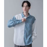 サックス | ドライポリカラーブロックシャツ(LS) | WEGO【MEN】