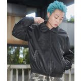 ブラック | PUダメージアップリケブルゾン | WEGO【MEN】
