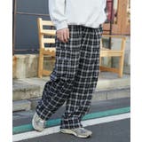 ブラックチェック1 | イージーワイドカーゴスラックス | WEGO【MEN】