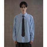 ブルーストライプ | ネクタイ付きストライプシャツ(LS) | WEGO【MEN】