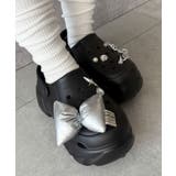 ブラック | パーツ付き厚底ラバーサンダル | WEGO【WOMEN】