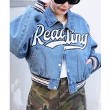 デニム中濃色 | スタジアムロゴデニムショートスタジャン | WEGO【WOMEN】