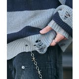 ボーダーダメージニットプルオーバー | WEGO【MEN】 | 詳細画像6