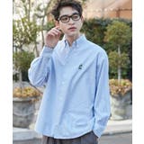 ブルーストライプ | オックスフォードワンポイントシャツ(LS) | WEGO【MEN】