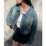 デニム中濃加工色 | ヴィンテージウォッシュショートデニムジャケット | WEGO【WOMEN】