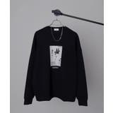 ブラック | アクセ付きフォトグラフィックプルオーバー | WEGO【MEN】
