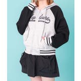 バイカラーロゴラグランジップパーカー | WEGO【WOMEN】 | 詳細画像7