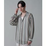 オフホワイト | ストライプメッシュBIGシャツ(LS) | WEGO【MEN】