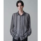 グレー | ストライプメッシュBIGシャツ(LS) | WEGO【MEN】