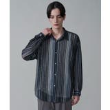 113 | ストライプメッシュBIGシャツ(LS) | WEGO【MEN】