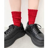 レッド | サポート付きボリューム無地リブソックス | WEGO【WOMEN】