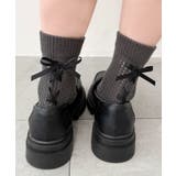 グレー | レースアップリボンソックス | WEGO【WOMEN】
