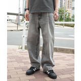 グレー | ルーズテーパードデニムパンツ | WEGO【MEN】