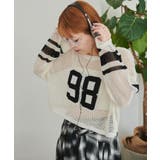 ブラック | ナンバリングメッシュショートニット | WEGO【WOMEN】