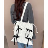 ホワイト | ドロストリボンギャザートート | WEGO【MEN】