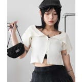 ホワイト | オフショルダブルジップニット | WEGO【WOMEN】