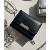 ブラック | 金具付きフラップウォレット | WEGO【WOMEN】