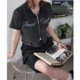 スミクロ | ラインストーンロゴWZIPトップス | WEGO【WOMEN】