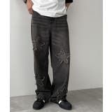 ブラック | スターモチーフオーバーダイバギーパンツ | WEGO【MEN】