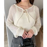 オフホワイト | アンサンブルメッシュリボンカーディガン | WEGO【WOMEN】