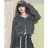 スミクロ | グラフィックダメージWジップパーカー | WEGO【WOMEN】