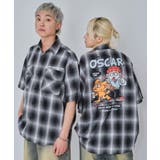 ブラックチェック1 | イラストオンブレチェックシャツ(SS) | WEGO【MEN】