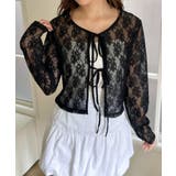 ブラック | レースリボンカーディガン | WEGO【WOMEN】
