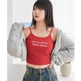 レッド | グラフィックプリントカップインキャミ | WEGO【WOMEN】