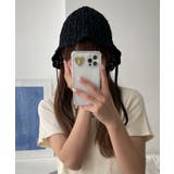 ブラック | 紐付きクロシェ編みハット | WEGO【WOMEN】