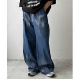 デニム中濃加工色 | メタリックプリントデニムパンツ | WEGO【MEN】