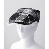 ブラック | リボンフリルチェックハンチング | WEGO【MEN】