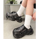 ブラック | 厚底グランジラバーサンダル | WEGO【WOMEN】