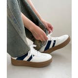 ホワイト | ローテクダブルラインスニーカー | WEGO【WOMEN】