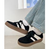 ブラック | ローテクダブルラインスニーカー | WEGO【WOMEN】