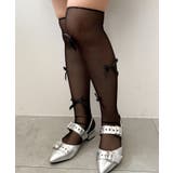 ブラック | リボンシフォンハイソックス | WEGO【WOMEN】