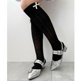 ブラック | リボンスカシアミハイソックス | WEGO【WOMEN】
